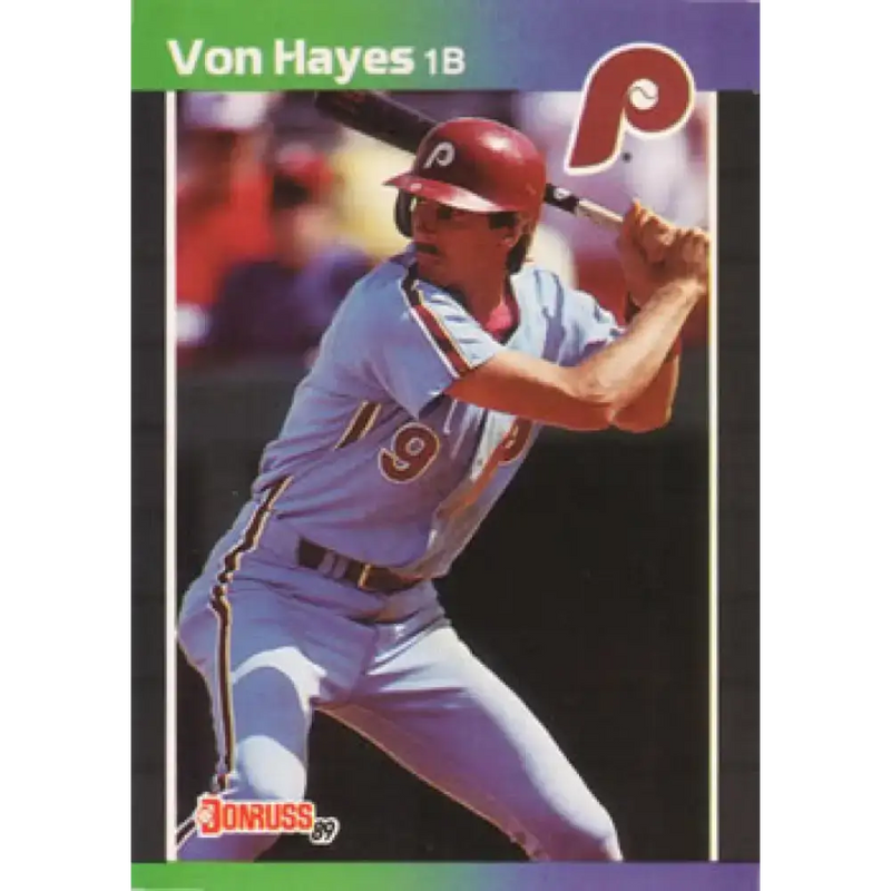 1989 Donruss #160 Von Hayes NM-MT Philadelphia Phillies Baseball Card - Baseball Card Single