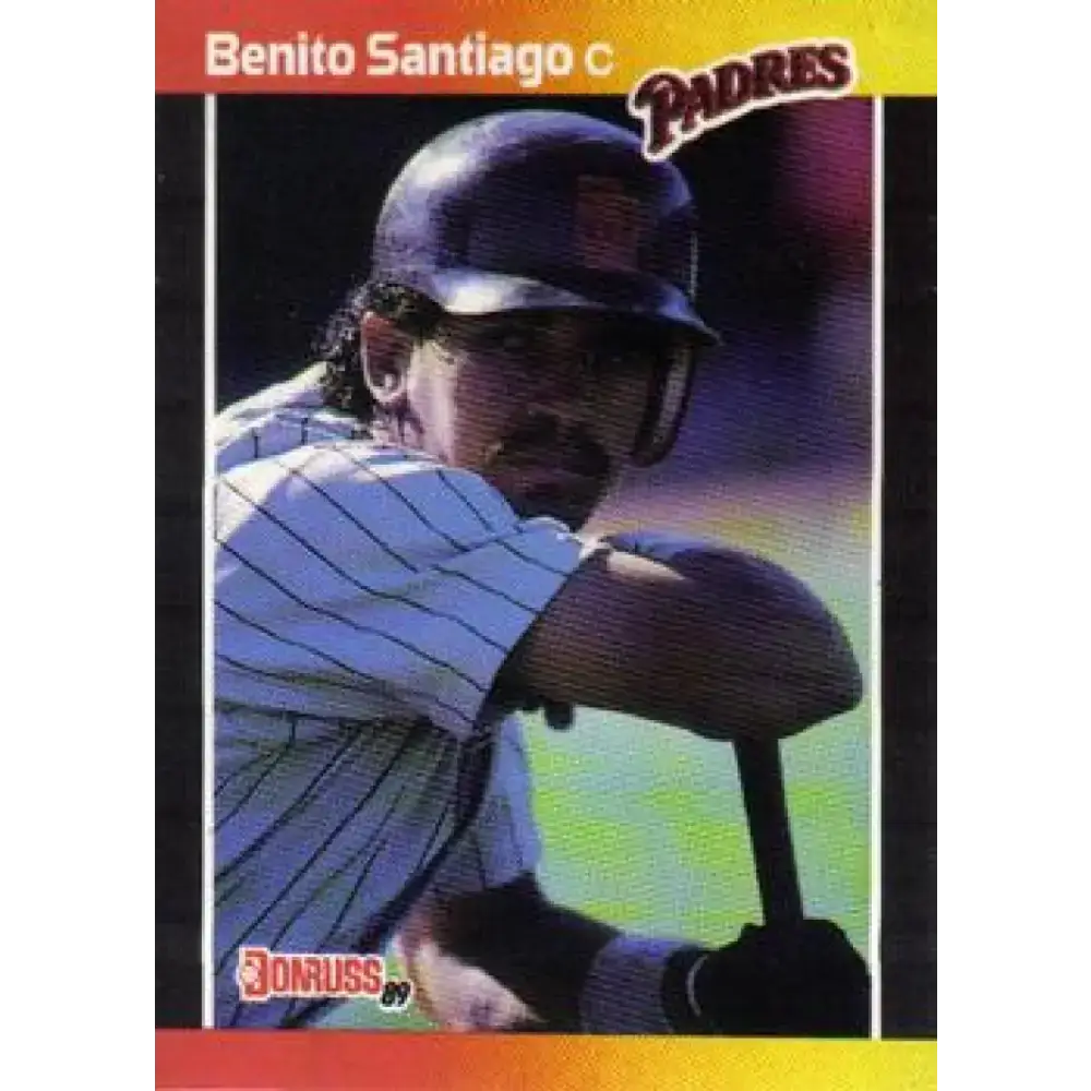 1989 Donruss #205 Benito Santiago NM-MT San Diego Padres Baseball Card - Baseball Card Single