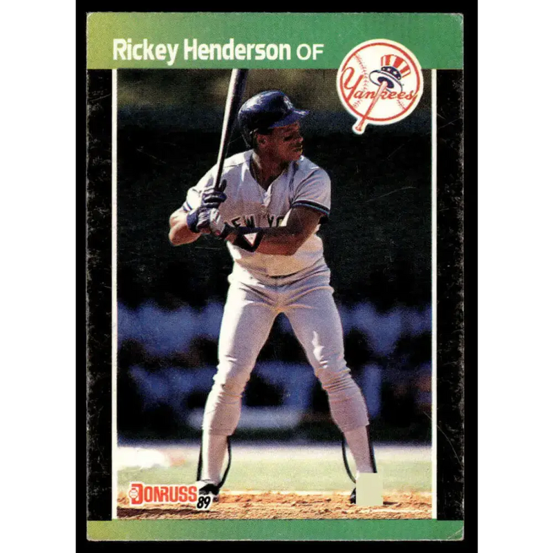 1989 Donruss #245 Rickey Henderson VG/EX New York Yankees Baseball Card - Baseball Card Single