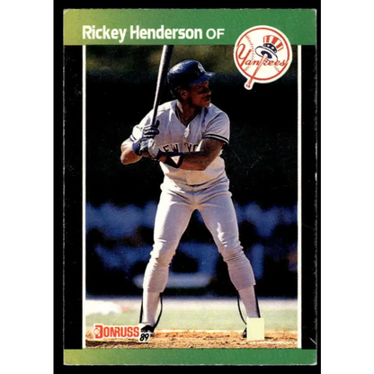 1989 Donruss #245 Rickey Henderson VG/EX New York Yankees Baseball Card