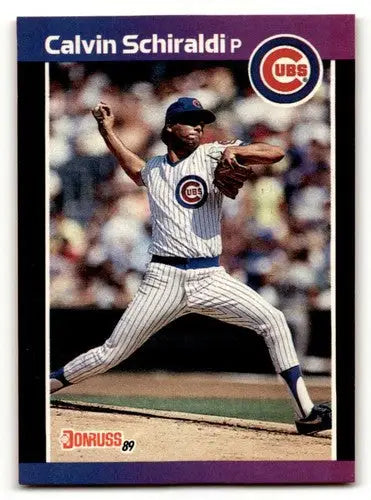 Calvin Schiraldi Chicago Cubs baseball card from 1989 Donruss #285 in EX/NM condition