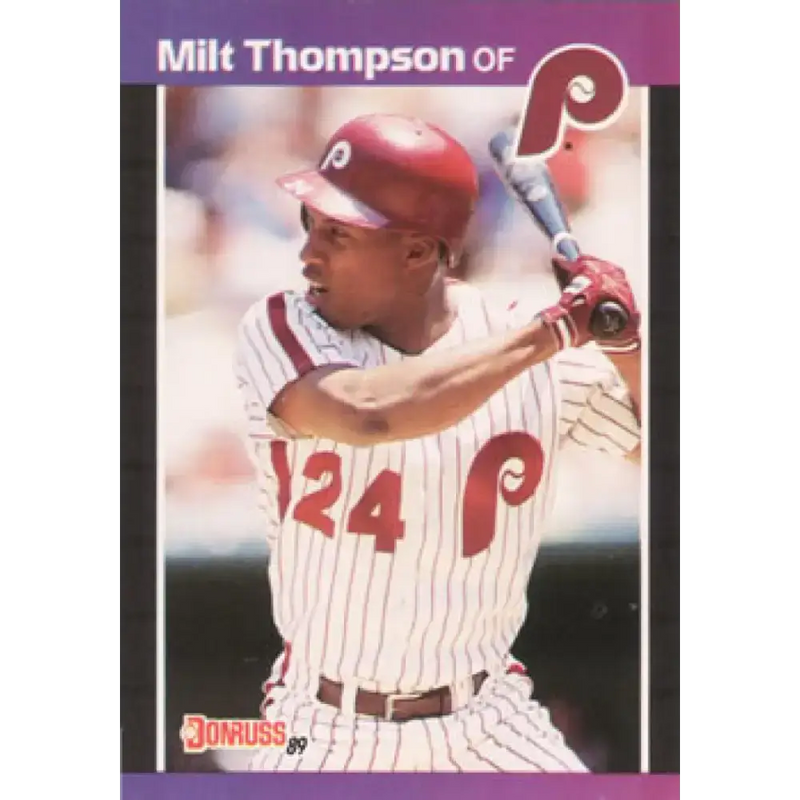 1989 Donruss #313 Milt Thompson NM-MT Philadelphia Phillies Baseball Card - Baseball Card Single