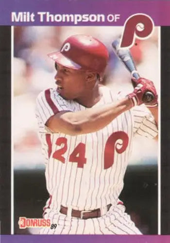 1989 Donruss #313b Milt Thompson NM Near Mint Phillies ID:81456 - Baseball Card Single