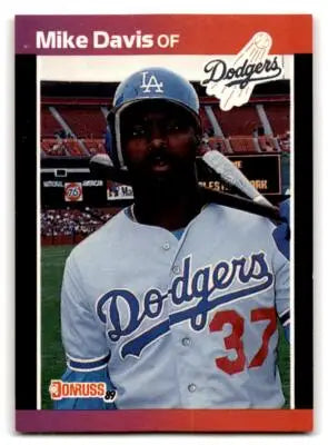 Baseball card of Mike Davis Los Angeles Dodgers 1989 Donruss 316b Mike Davis