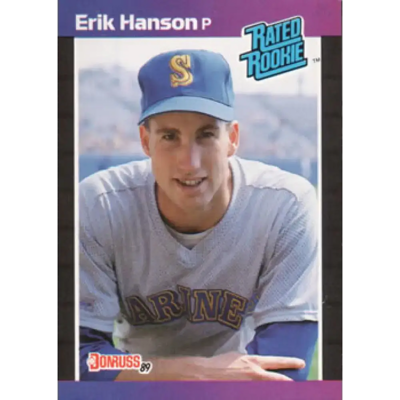1989 Donruss #32 Erik Hanson / NM-MT RC Rookie Seattle Mariners Baseball Card - Baseball Card Single