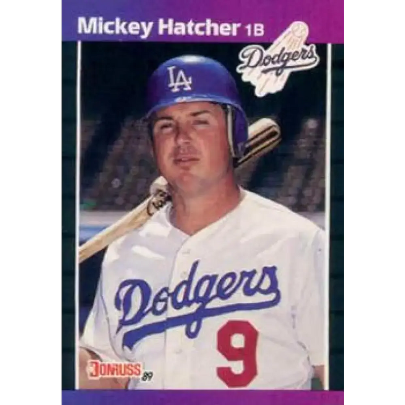 1989 Donruss #346 Mickey Hatcher NM-MT Los Angeles Dodgers Baseball Card - Baseball Card Single