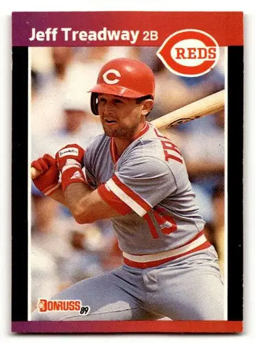 1989 Donruss #351 Jeff Treadway Cincinnati Reds Baseball Cards EX/NM ID:58490 - Baseball Card Single