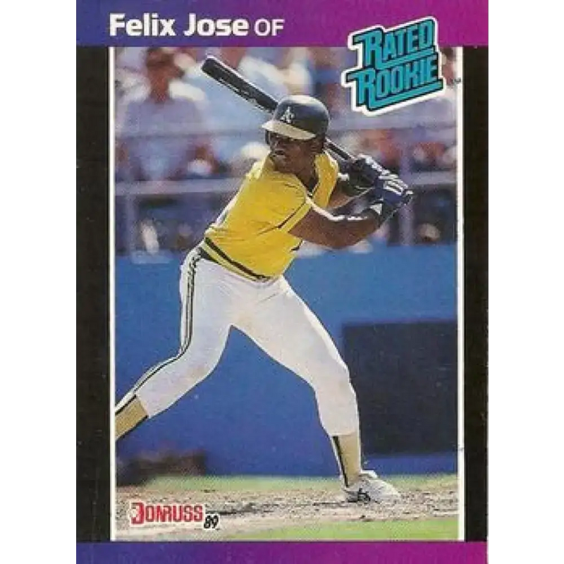 1989 Donruss #38 Felix Jose/ NM-MT RC Rookie Oakland Athletics Baseball Card - Baseball Card Single
