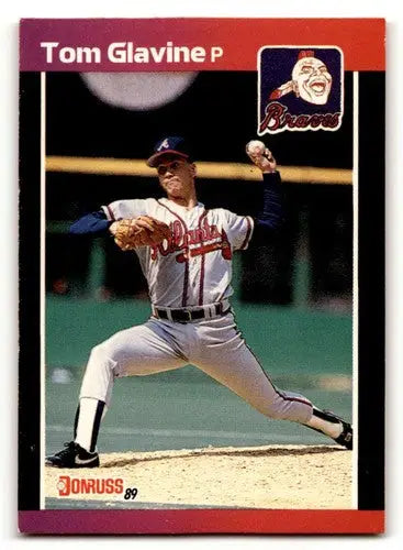1989 Donruss #381 Tom Glavine Atlanta Braves Baseball Cards EX/NM ID:64452 - Baseball Card Single