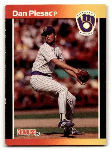 1989 Donruss #382 Dan Plesac Milwaukee Brewers Baseball Cards EX/NM ID:58492 - Baseball Card Single