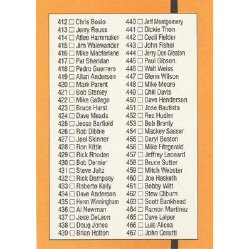 1989 Donruss #400 Checklist 358-467 NM-MT Checklist Baseball Card