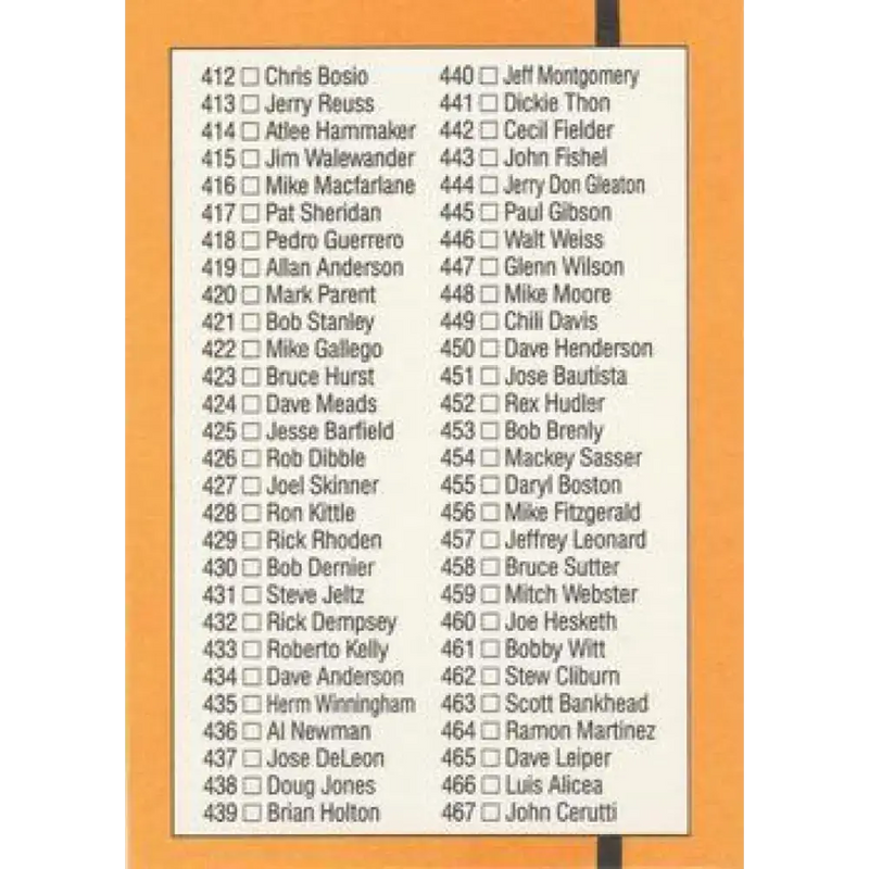 1989 Donruss #400 Checklist 358-467 NM-MT Checklist Baseball Card - Baseball Card Single