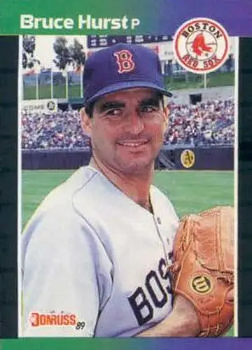 Original gloss of Bruce Hurst baseball card from 1989 Donruss #423 featuring Red Sox