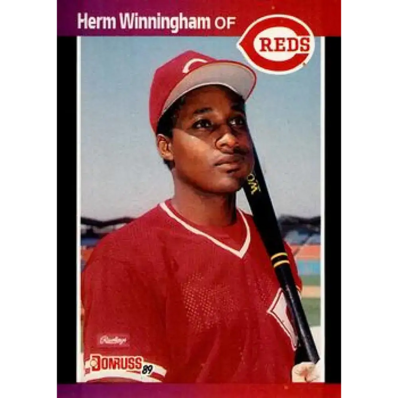 1989 Donruss #435 Herm Winningham NM-MT Cincinnati Reds Baseball Card - Baseball Card Single