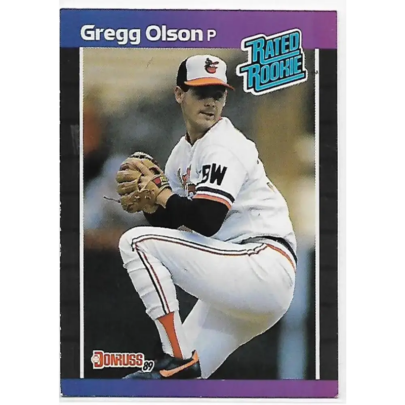 1989 Donruss #46 Gregg Olson/ DP NM-MT RC Rookie Baltimore Orioles Baseball Card - Baseball Card Single