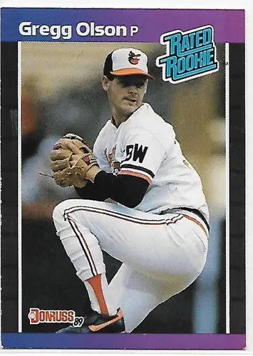 1989 Donruss #46 Gregg Olson/ EX Excellent RC Rookie Orioles DP - Baseball Card Single