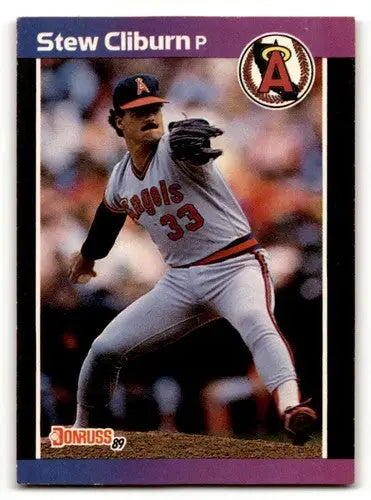 1989 Donruss Stew Cliburn California Angels baseball card with original gloss