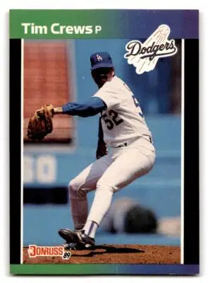 1989 Donruss Tim Crews baseball card 486b Tim Crews Los Angeles Dodgers collectible