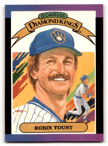 Original gloss Robin Yount baseball card from 1989 Donruss Brewers collection
