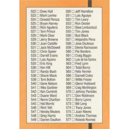 1989 Donruss #500 Checklist 468-577 DP NM-MT Checklist Baseball Card