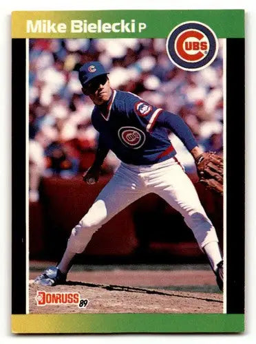 Vintage Mike Bielecki Chicago Cubs baseball card with original gloss in EX/NM condition