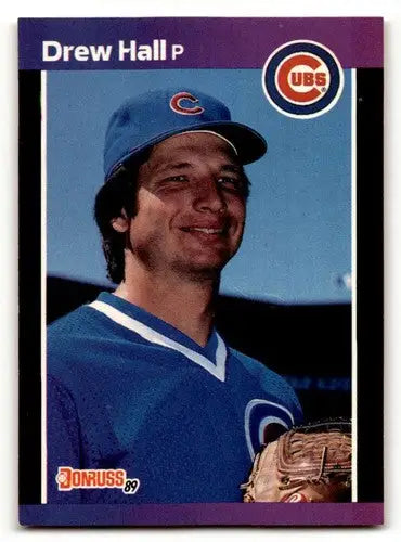 1989 Donruss Drew Hall Chicago Cubs baseball card #522 in EX/NM condition