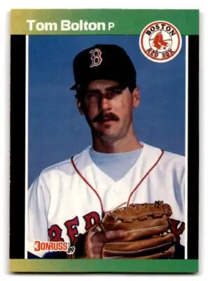 1989 Donruss Tom Bolton baseball card featuring Boston Red Sox player Tom Bolton