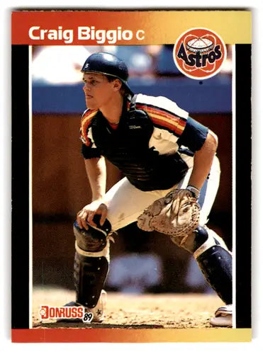 Original gloss Craig Biggio rookie Astros baseball card 1989 Donruss #561 NM Near Mint