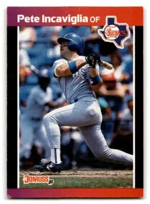 1989 Donruss Pete Incaviglia baseball card 56b Pete Incaviglia displayed in product