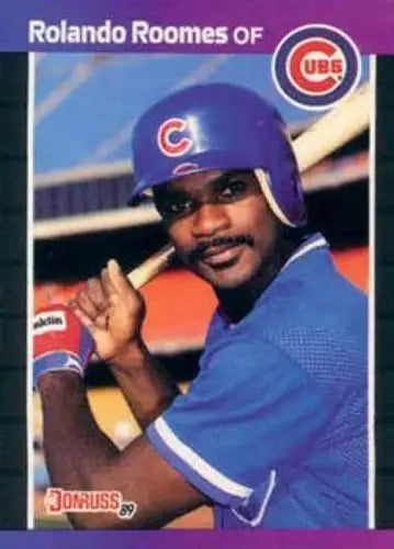1989 Donruss Rolando Roomes Baseball Card with Original Gloss from Cubs collection