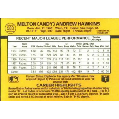 1989 Donruss #583 Andy Hawkins DP NM-MT San Diego Padres Baseball Card