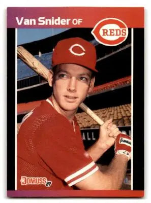1989 Donruss Van Snider baseball card 586b Van Snider Cincinnati Reds outfielder