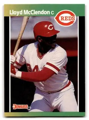 Baseball trading card featuring Lloyd McClendon of Cincinnati Reds 1989 Donruss 595a Lloyd