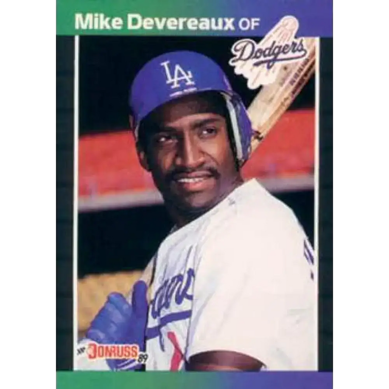 1989 Donruss #603 Mike Devereaux NM-MT Los Angeles Dodgers Baseball Card - Baseball Card Single