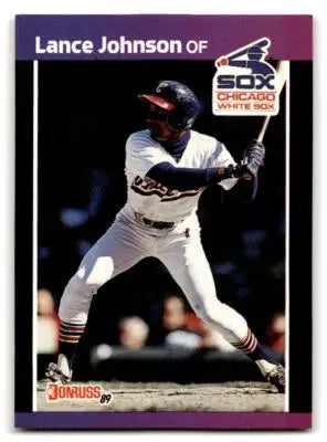 1989 Donruss Lance Johnson baseball card featuring Lance Johnson of the Chicago White Sox