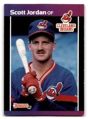 1989 Donruss baseball card featuring Scott Jordan of the Cleveland Indians, 609a Scott Jordan