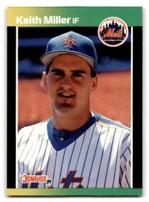 1989 Donruss Keith Miller baseball card featuring Keith Miller baseball memorabilia