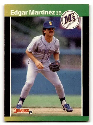 Original gloss baseball card featuring Edgar Martinez Seattle Mariners player from 1989 Donruss