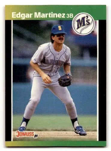 Original gloss Edgar Martinez baseball card from 1989 Donruss Seattle Mariners NM