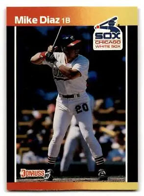 Mike Diaz 1989 Donruss #655b baseball card featuring player image and statistics