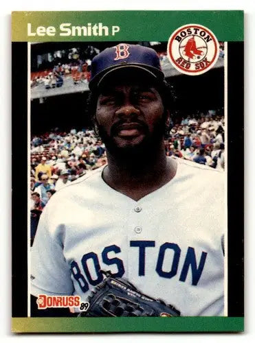 Vintage original gloss Lee Smith Boston baseball card in Boston Red Sox uniform