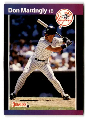 Original gloss Don Mattingly baseball card 1989 Donruss NM near mint Yankees
