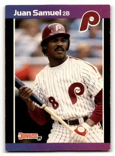 1989 Donruss #76 Juan Samuel Philadelphia Phillies Baseball Cards EX ID:56239 - Baseball Card Single