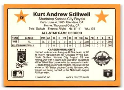 1989 Donruss All-Stars #29 Kurt Stillwell