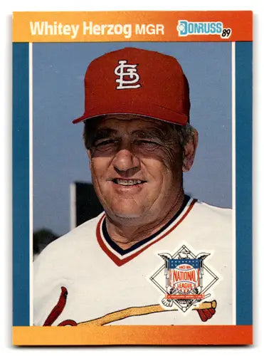 1989 Donruss All-Stars #42 Whitey Herzog NM Near Mint Cardinals ID:72057 - Baseball Card Single