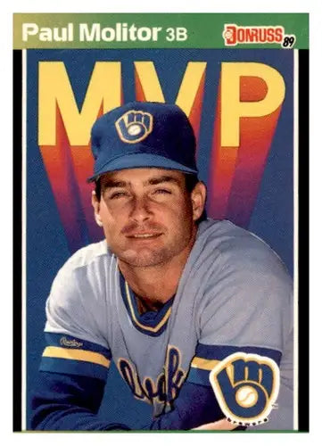 Original gloss 1989 Donruss Paul Molitor Milwaukee Brewers baseball card image
