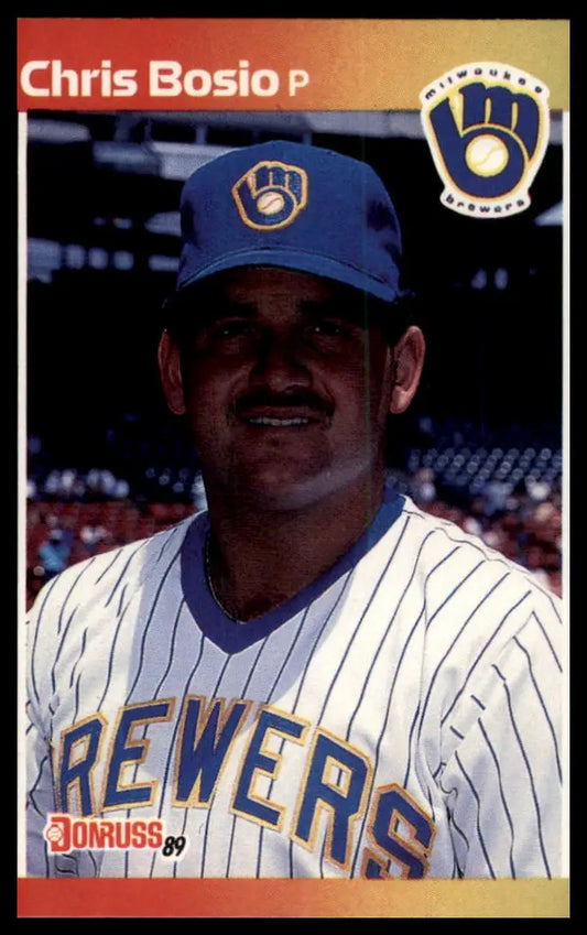 1989 Donruss Chris Bosio 412 Milwaukee Brewers NM - Baseball Card Single