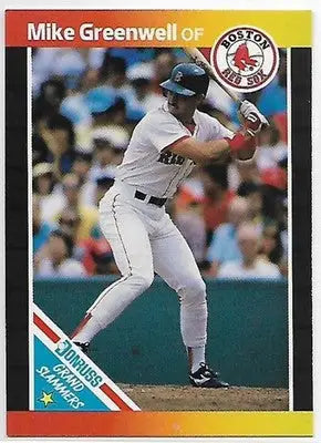 1989 Donruss Grand Slammers Red/Yellow #5 Mike Greenwell NM Near Mint R ID:33492
