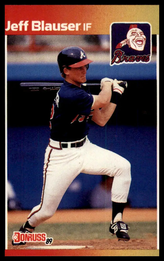 1989 Donruss Jeff Blauser 592 Atlanta Braves NM - Baseball Card Single