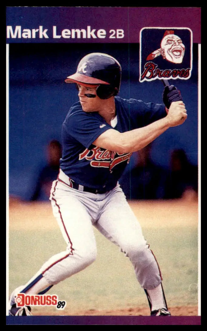 1989 Donruss Mark Lemke RC 523 Atlanta Braves NM - Baseball Card Single